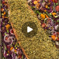 One-pan Pistachio Crusted Salmon And Veggies