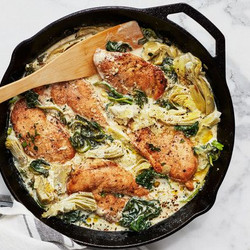 Creamy Lemon Chicken With Spinach And Artichokes