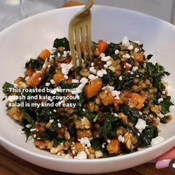 Roasted Butternut Squash &amp; Kale Couscous Salad