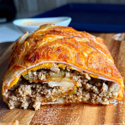 Viral Cheeseburger Onion Ring Roll