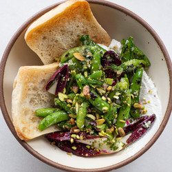 Charred Spring Peas &amp; Ricotta Bowl