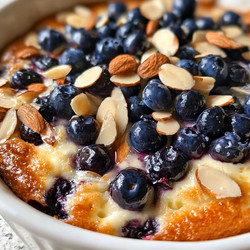 Blueberry Almond Cottage Cheese Breakfast Bake