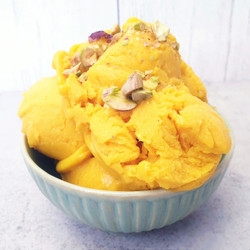 No Churn Mango Coconut Ice Cream (vegan)