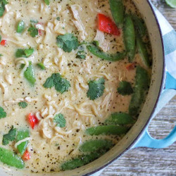 Creamy Green Curry Chicken Ramen