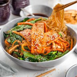 Vegan Japchae Recipe - Simple Sweet Potato Glass Noodles