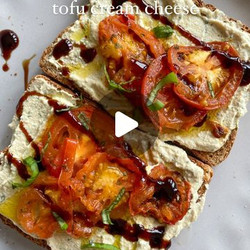 Tofu Cream Cheese And Quick Roasted Tomato's On Toast