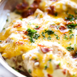 Skillet Cheddar Bacon Ranch Chicken - Chef In Training