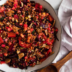 Beet And Wheat Berry Salad With Pickled Apples And Pecans Recipe