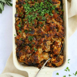 The Best Stuffing Recipe {with Sausage &amp; Apricots}