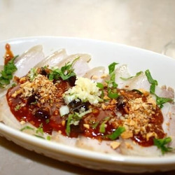 Sliced Pork Belly With Spicy Garlic Peanut Sauce