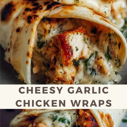 Cheesy Garlic Chicken Wraps