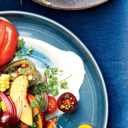 Tomato-peach Salad With Tofu Cream
