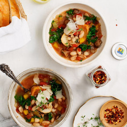 White Bean Tomato Mushroom Soup
