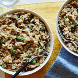 Mushroom Risotto With Peas