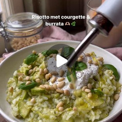 Risotto With Zucchini, Lemon And Burrata