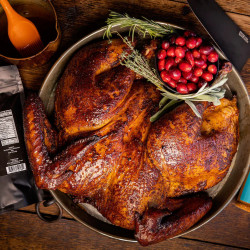 Maple Bourbon Spatchcock Turkey