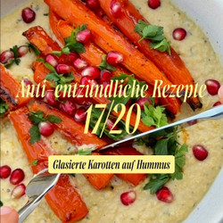 Glasierte Karotten auf Hummus