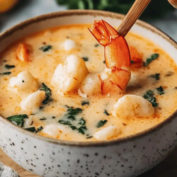 Scharfe Kokos-garnelensuppe Für Tropische Genussmomente