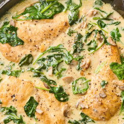 Chicken With Spinach And Mushrooms