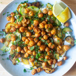 Crisped Chickpeas With Herbs And Garlic Yogurt