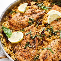 One Skillet Sun-dried Tomato Chicken And Orzo