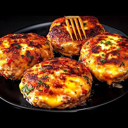 Cheesy Stuffed Chicken Meatballs With Mashed Potatoes And Greek Salad