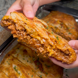 Cheesy Sloppy Joe Stromboli