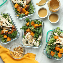 Sweet Potato, Kale &amp; Chicken Salad With Peanut Dressing