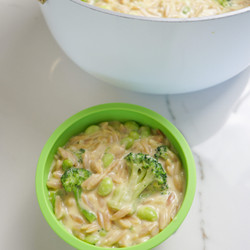Cheesy Veggie Orzo Risotto