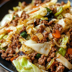 Chinese Ground Beef And Cabbage Stir-fry