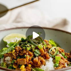 Sticky Ginger Tempeh With Charred Corn &amp; Scallion Salad