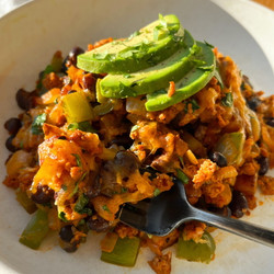 Cheesy Chorizo And Bean Skillet