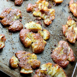 The Best Ever Salty Herbed Smashed Red Potatoes