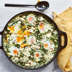 Herby Polenta With Corn, Eggs And Feta Recipe