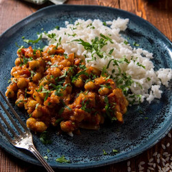 Spiced Chickpeas &amp; Sweet Potatoes With Brown Rice