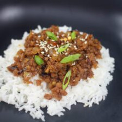 Spicy Vegan Korean "beef" (TVP)