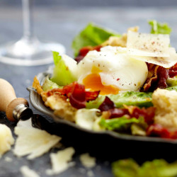 Salad Of Crispy Pancetta, Parmesan &amp; Poached Egg