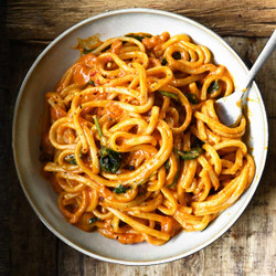 Creamy Thai Red Curry Udon Noodles