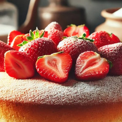 Vanilla Sponge Cake With Fresh Strawberries