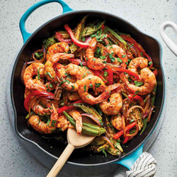 One-pan Spicy Okra &amp; Shrimp