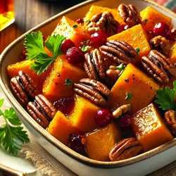 Roasted Butternut Squash With Pecans And Cranberries