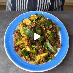 Smashed Cucumber Salad With Spicy Beef