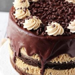 Peanut Butter Cookie Dough Brownie Layer Cake
