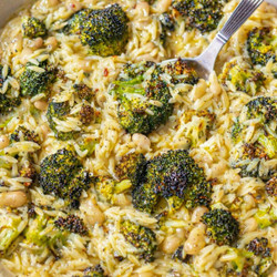 Broccoli Orzo With White Beans, Lemon And Parmesan