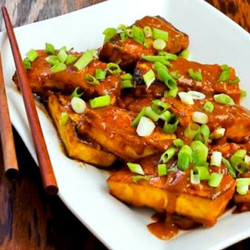 Peanut Butter Tofu With Sriracha