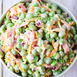 Pea Salad With Red Onions And Cheese