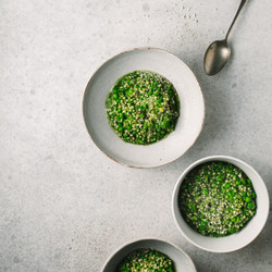 Green Pea Buckwheat Risotto With Mint