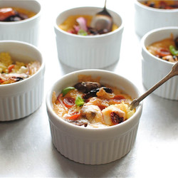 Mini Deep Dish Polenta Pizza Pies