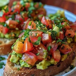 Delicious Smashed Avocado Bruschetta