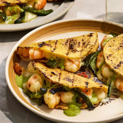 Tacos Gobernador (grilled Tacos With Shrimp And Cheese)